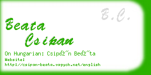 beata csipan business card